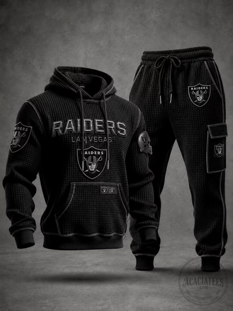 Las Vegas Raiders Football Team Waffle Knit Hoodie and Jogger Set 31 Las Vegas Raiders Football Team Waffle Knit Hoodie and Jogger Set