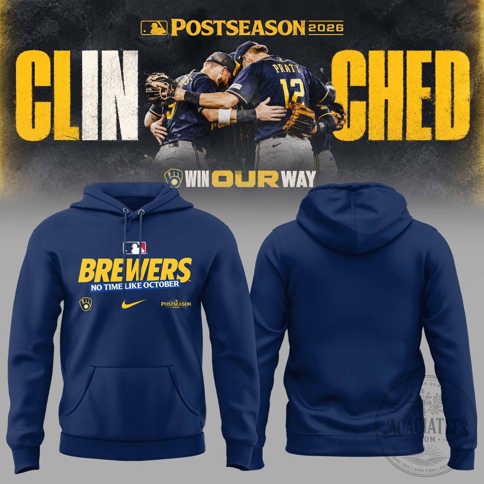 Milwaukee Brewers Postseason 2026 Clinched Win Our Way Hoodie