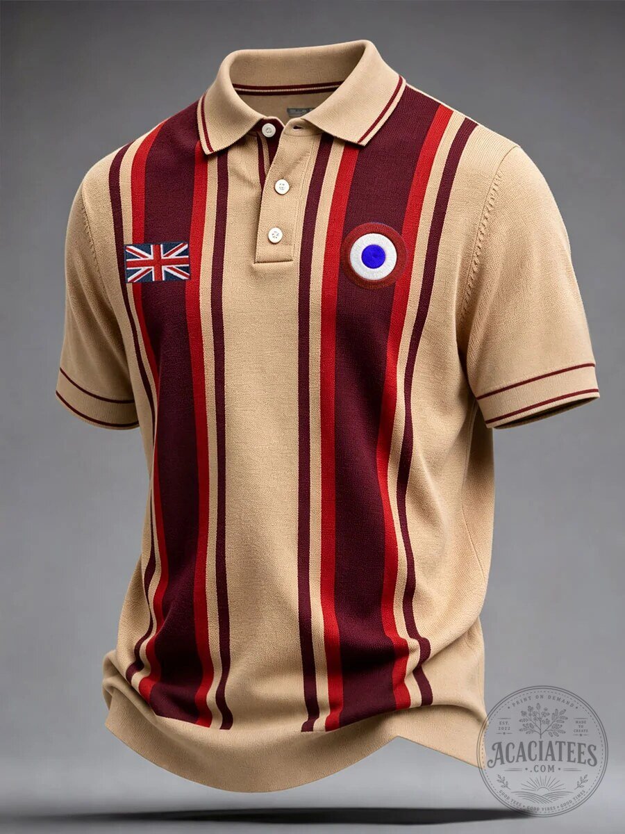 United Kingdom Mod Target Striped Casual Polo Shirt 2 United Kingdom Mod Target Striped Casual Polo Shirt