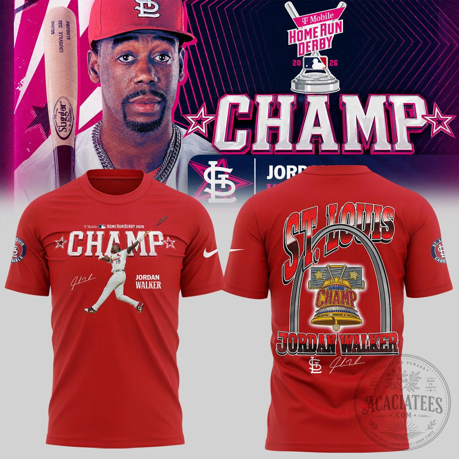 Jordan Walker 2026 Home Run Derby Champion St. Louis Baseball T-Shirt