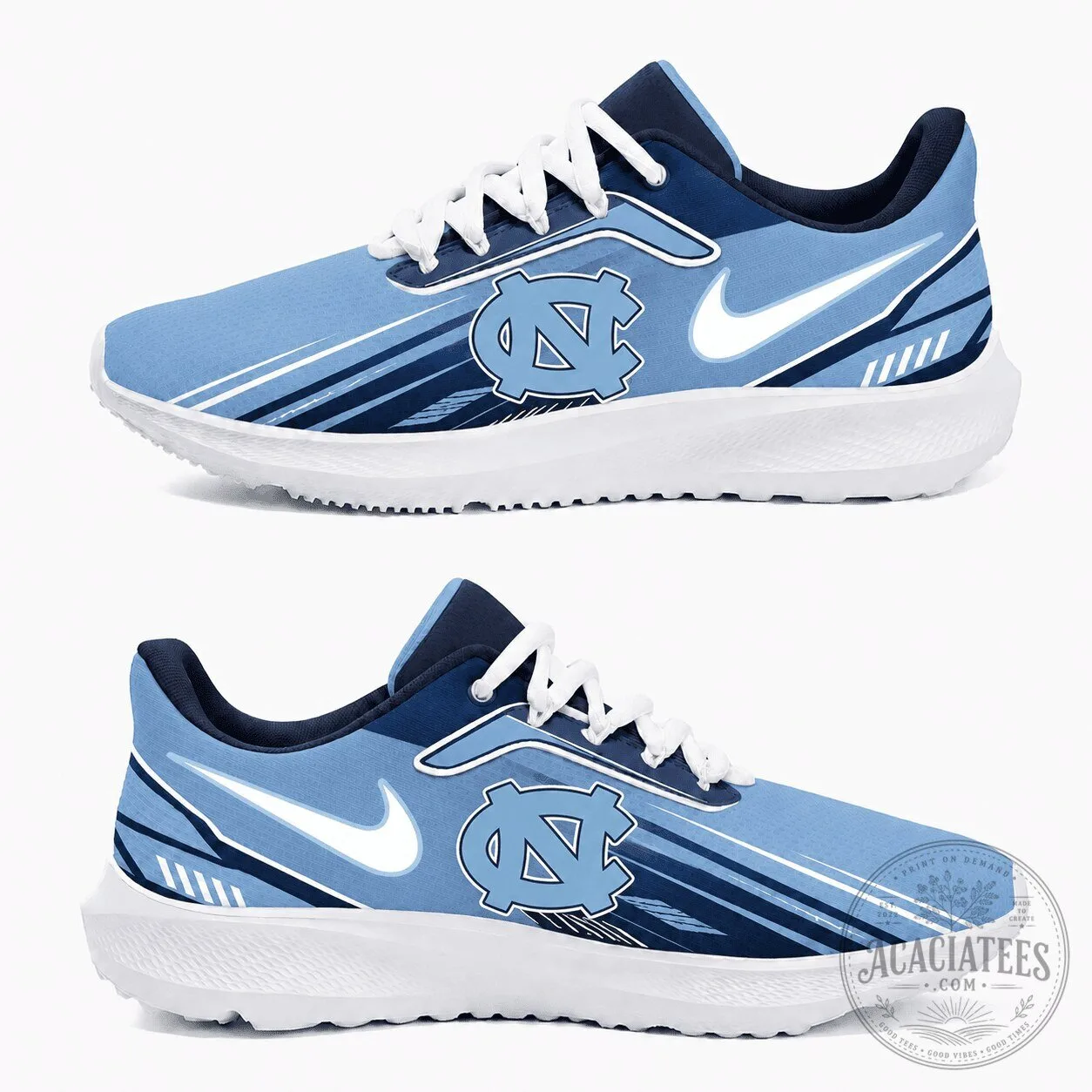 North Carolina Tar Heels NCAA Team Logo Light Blue Running Shoes