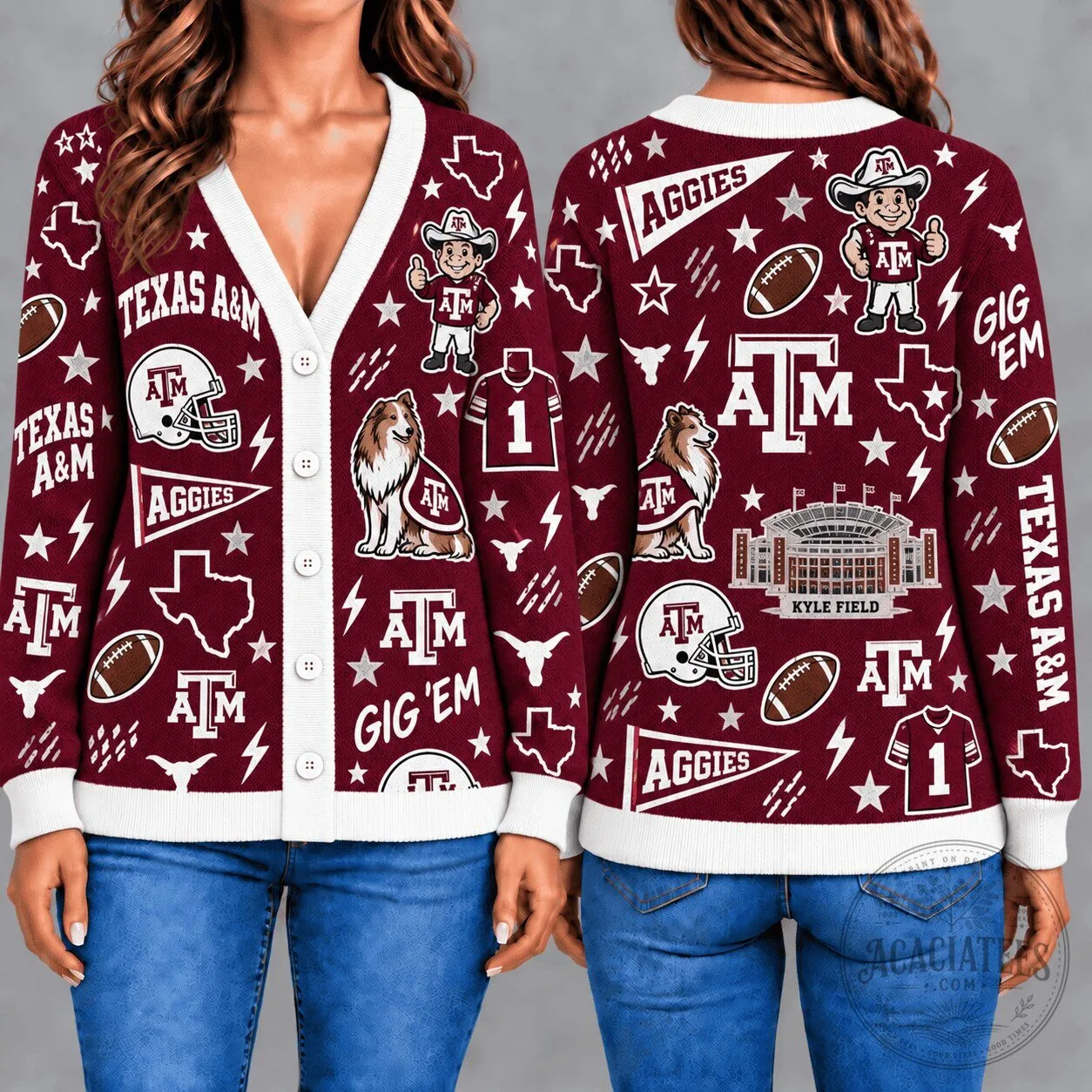 Texas A&M Aggies Kyle Field Knitted Cardigan Sweater
