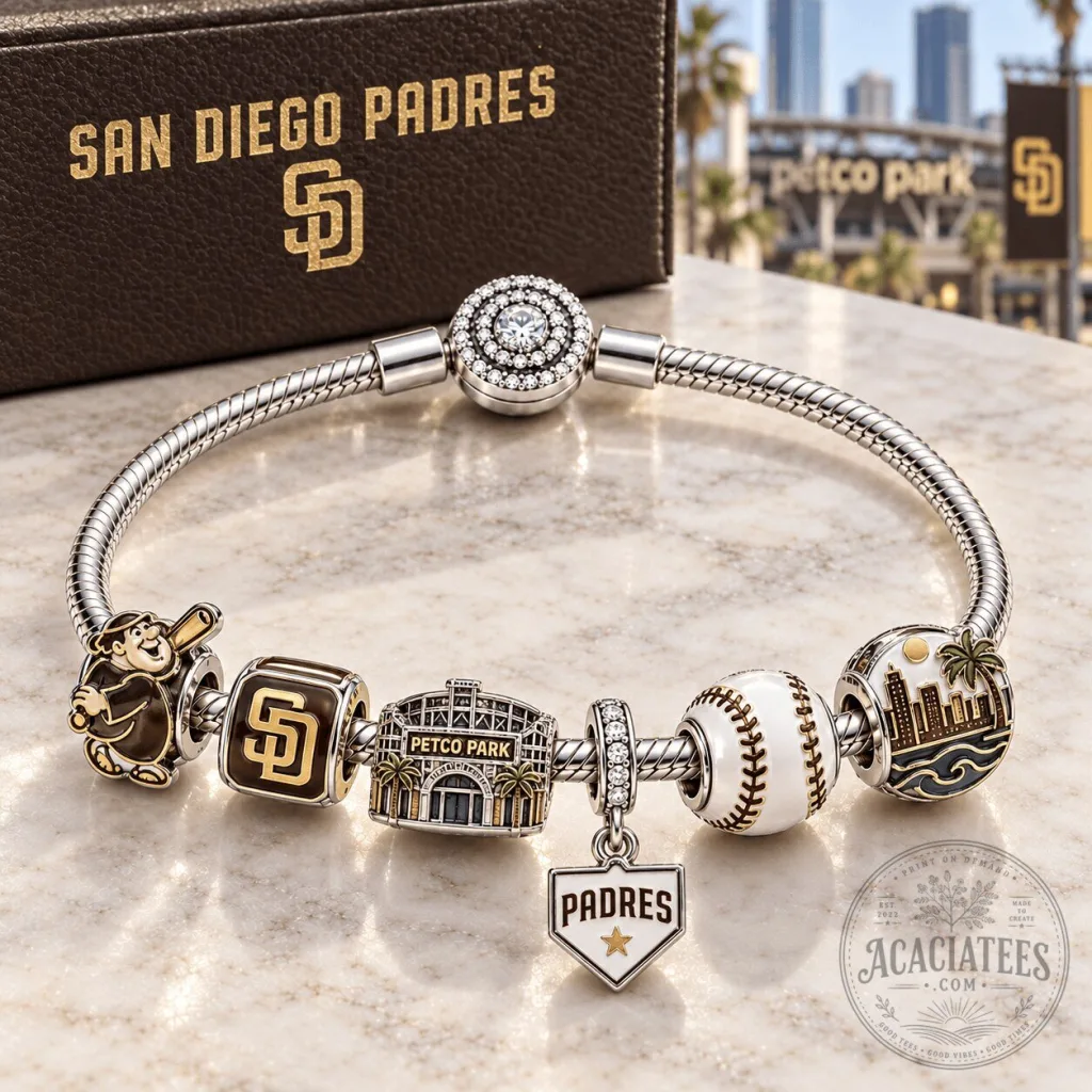 San Diego Padres MLB Baseball Team Charm Bracelet