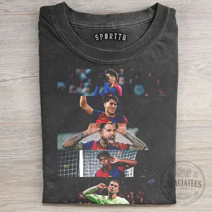 Barcelona Football Club Player Collage Graphic T-Shirt