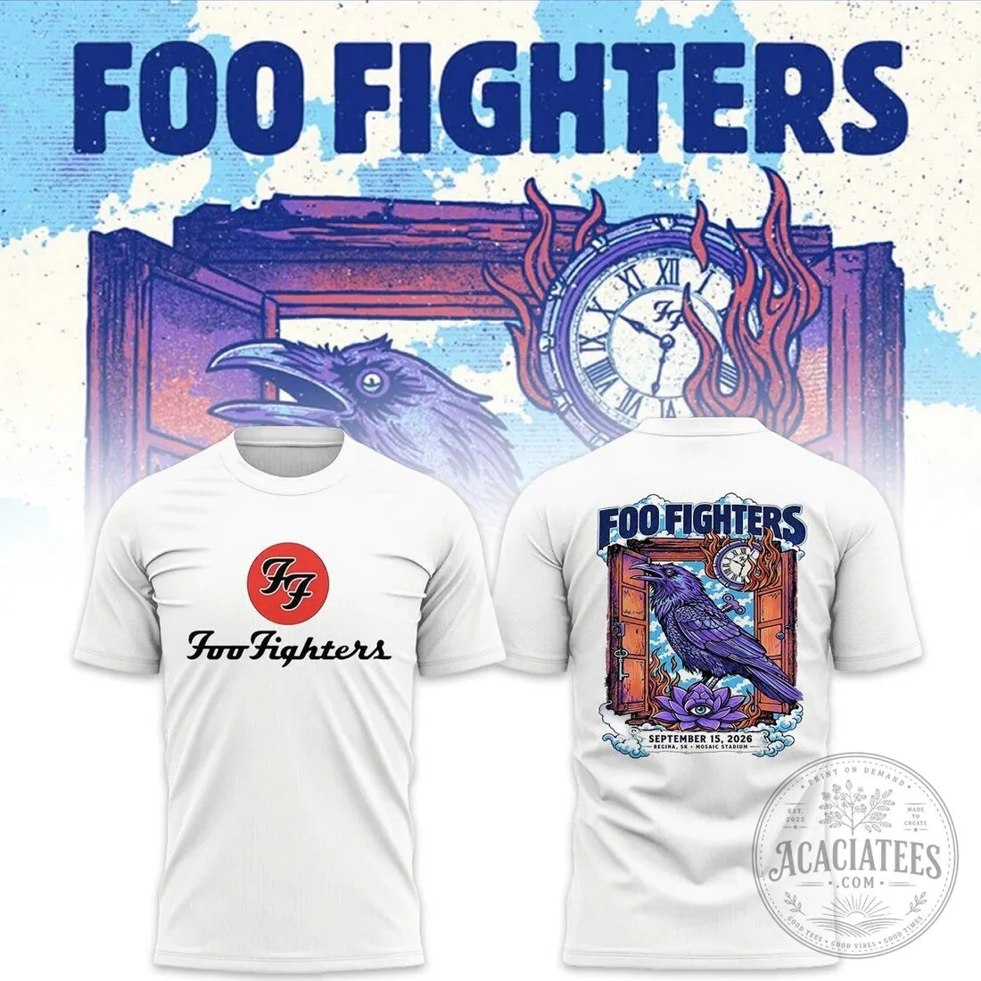 Foo Fighters Take Cover Tour 2026 Regina Mosaic Stadium T-Shirt