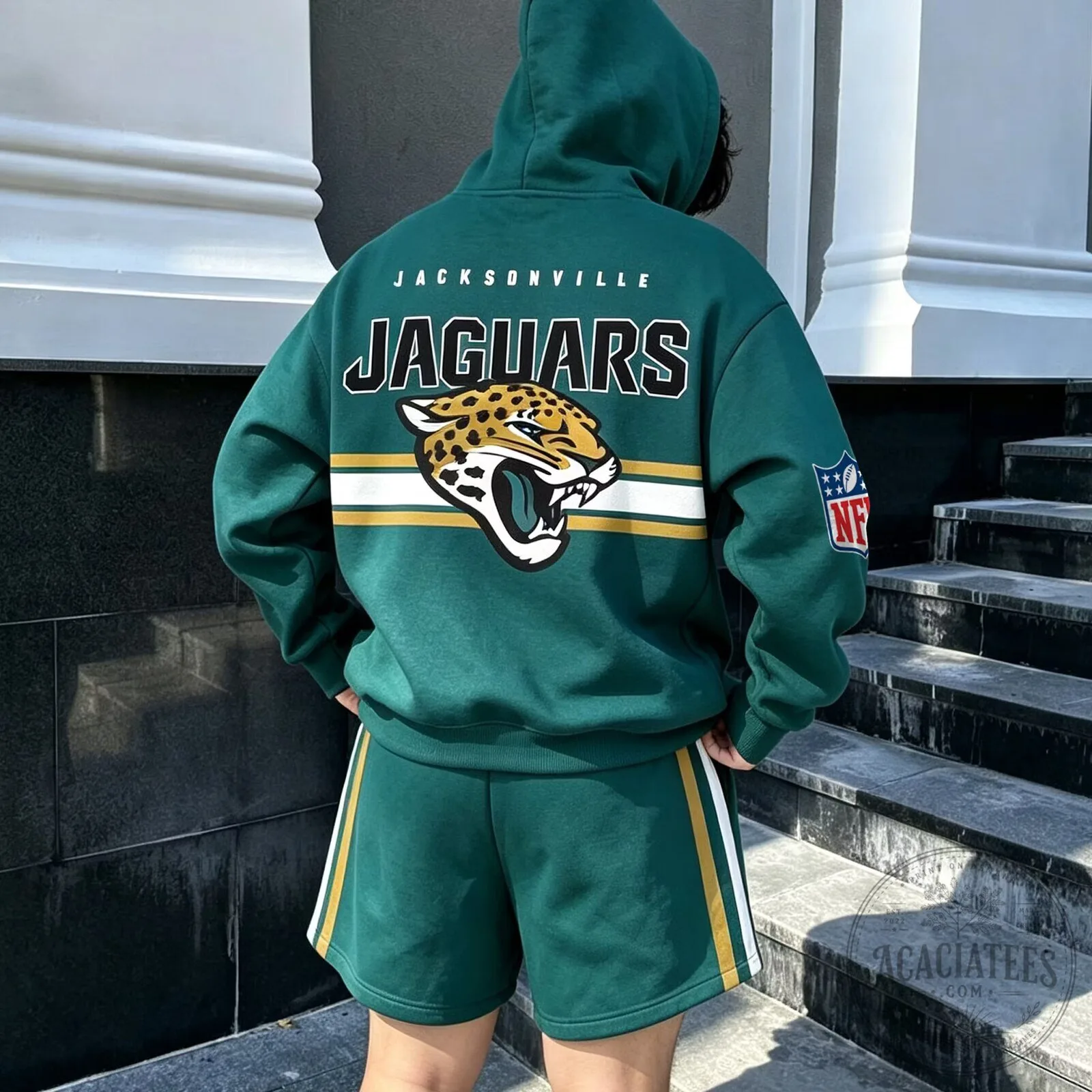 Jacksonville Jaguars NFL Football Team Logo Green Hoodie Sweatshirt