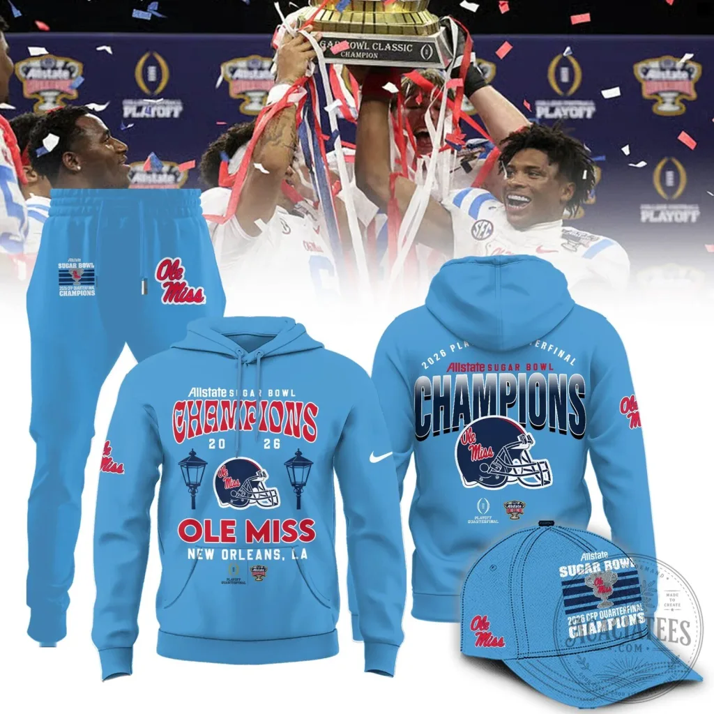 Ole Miss Rebels 2026 Sugar Bowl Champions Football Hoodie and Sweatpants Set