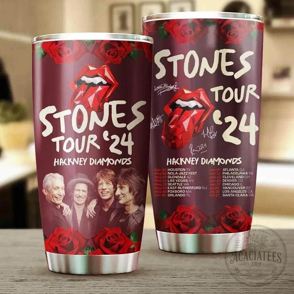 Rolling Stones Hackney Diamonds Tour 2024 Red Roses Tumbler 1 Rolling Stones Hackney Diamonds Tour 2024 Red Roses Tumbler