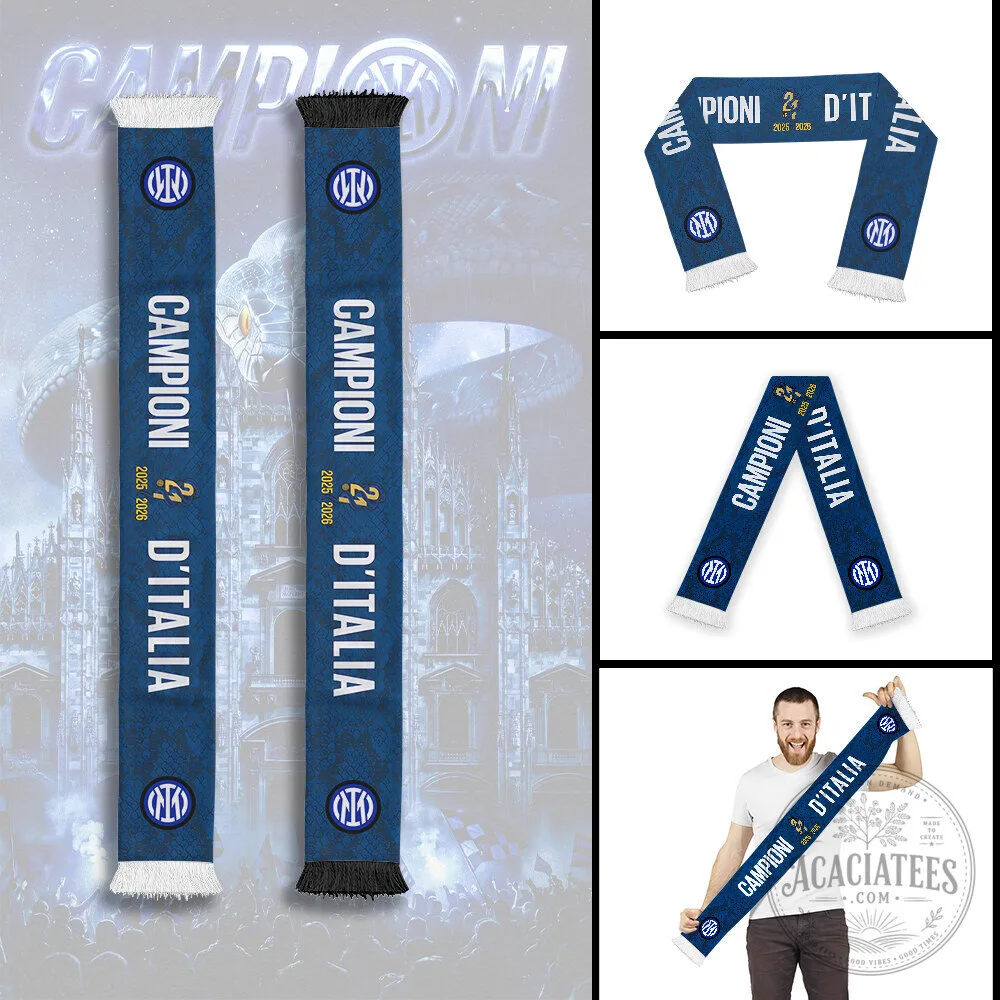 Campioni D'Italia 2025-2026 Soccer Scarf for Inter Milan Fans