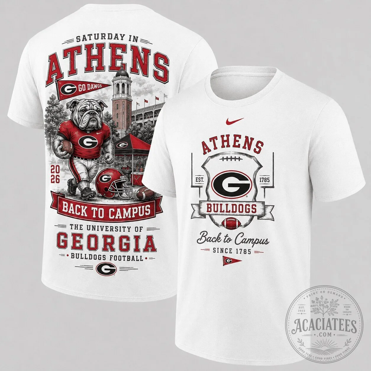 Georgia Bulldogs Back To Campus Football T-Shirt