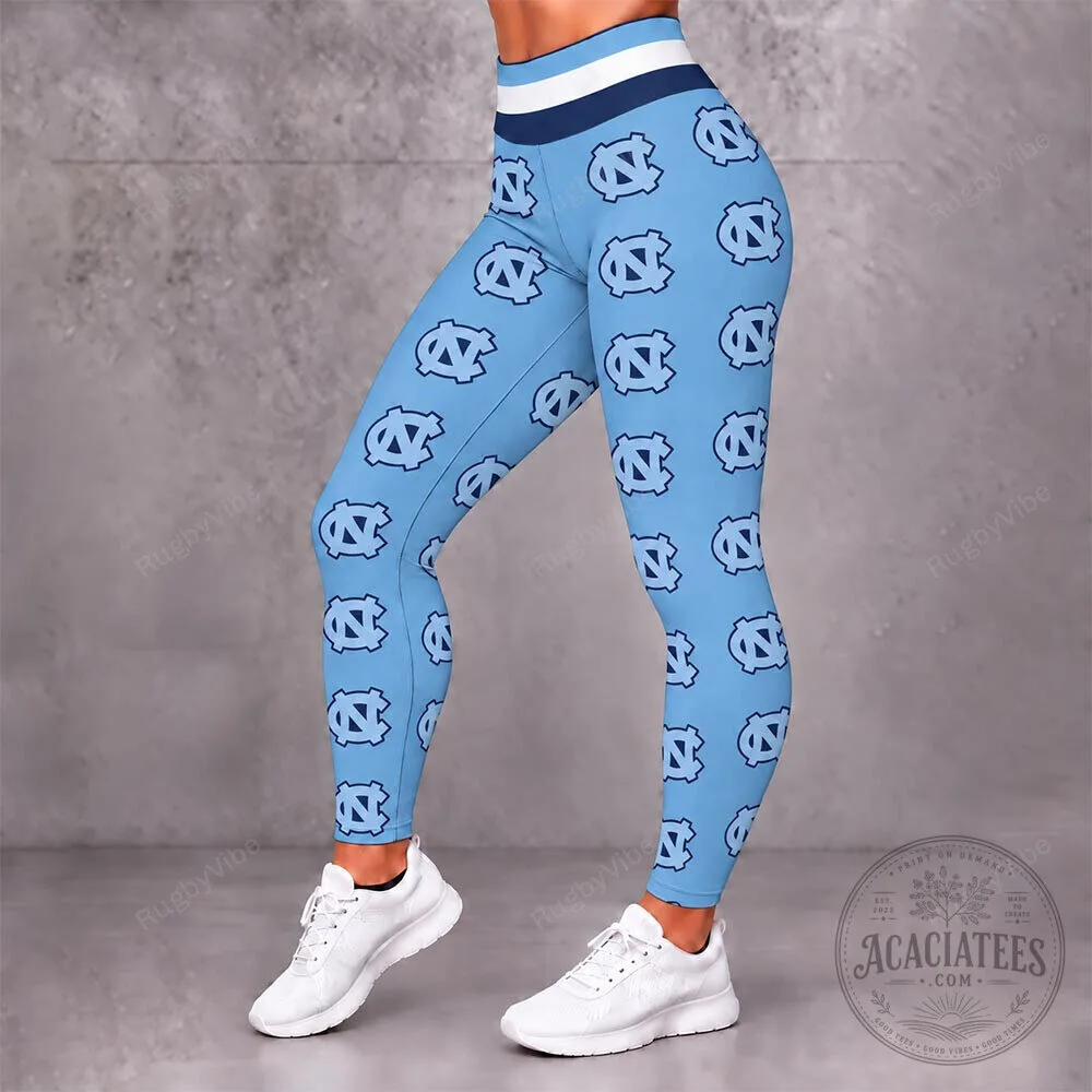 North Carolina Tar Heels Patterned Light Blue Women's Leggings