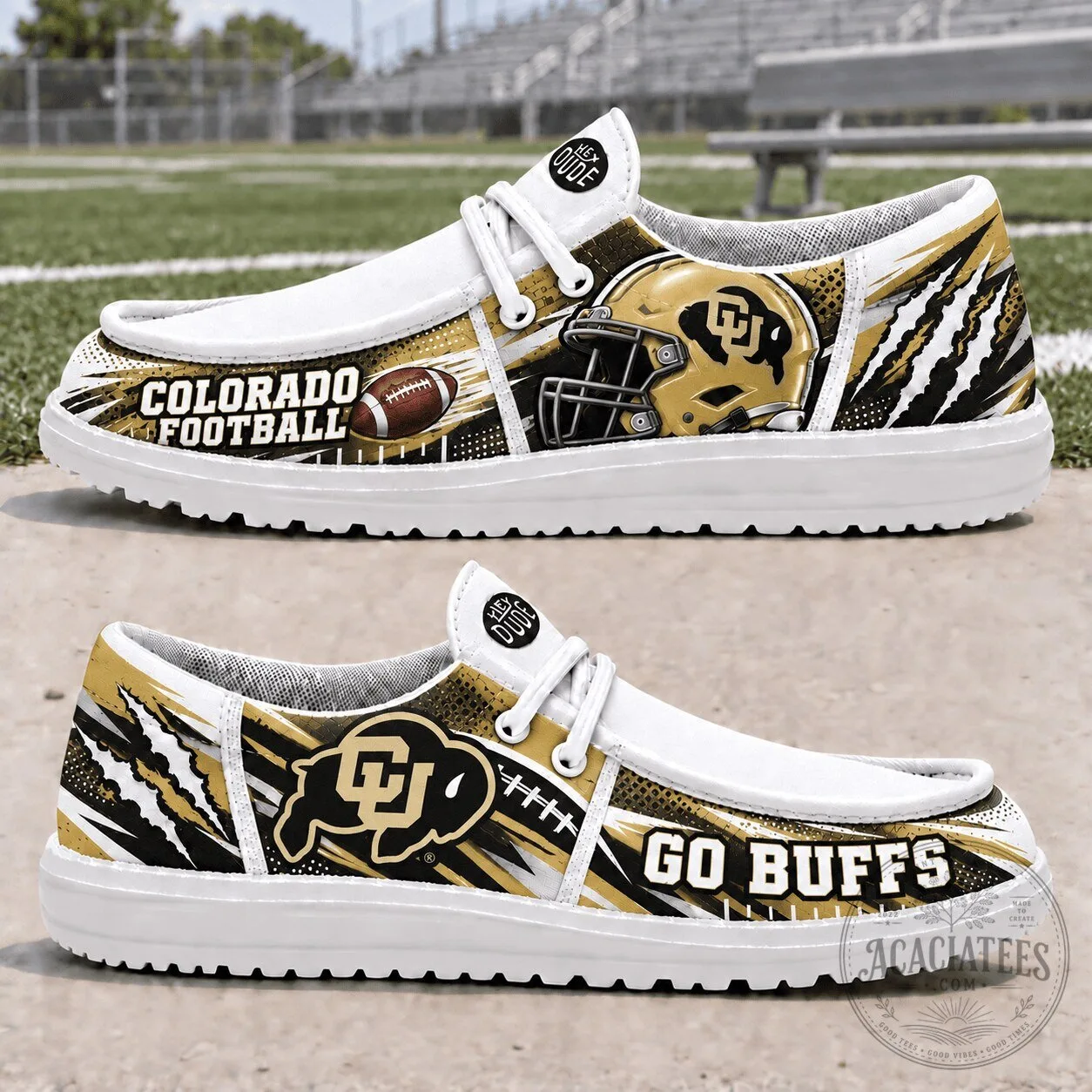 Colorado Buffaloes Football Team Logo Slip-On Shoes
