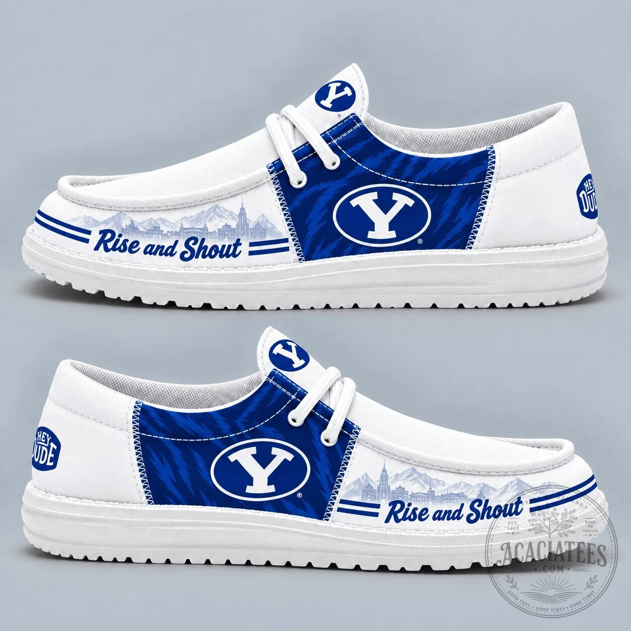 Brigham Young University Cougars Football Team Rise and Shout Slip-On Shoes