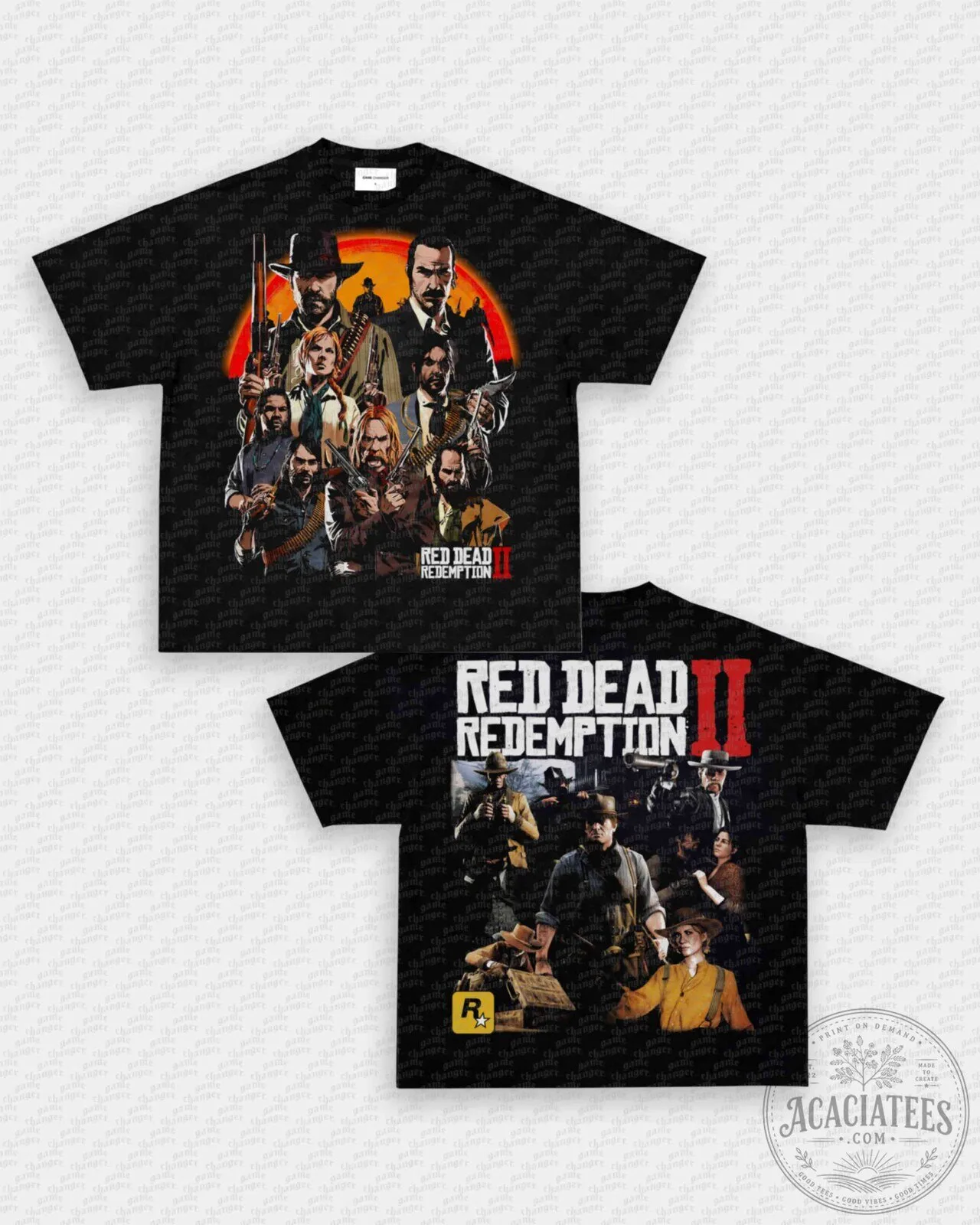 Red Dead Redemption 2 Video Game Characters Black Adult T-Shirt