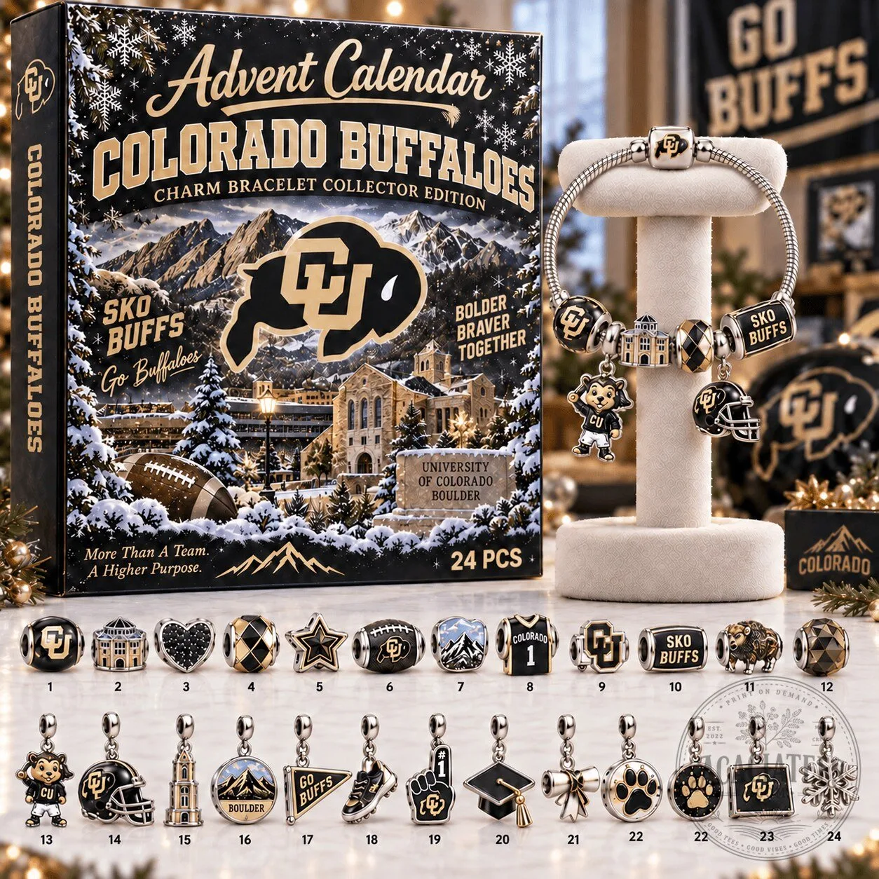 Colorado Buffaloes Advent Calendar Charm Bracelet Collector Edition Set 5 Colorado Buffaloes Advent Calendar Charm Bracelet Collector Edition Set