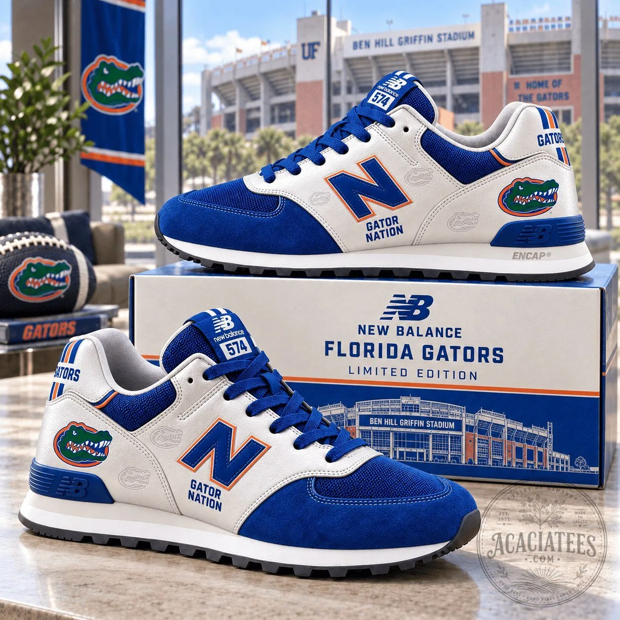 Florida Gators New Balance 574 Limited Edition Stadium Design Sneakers