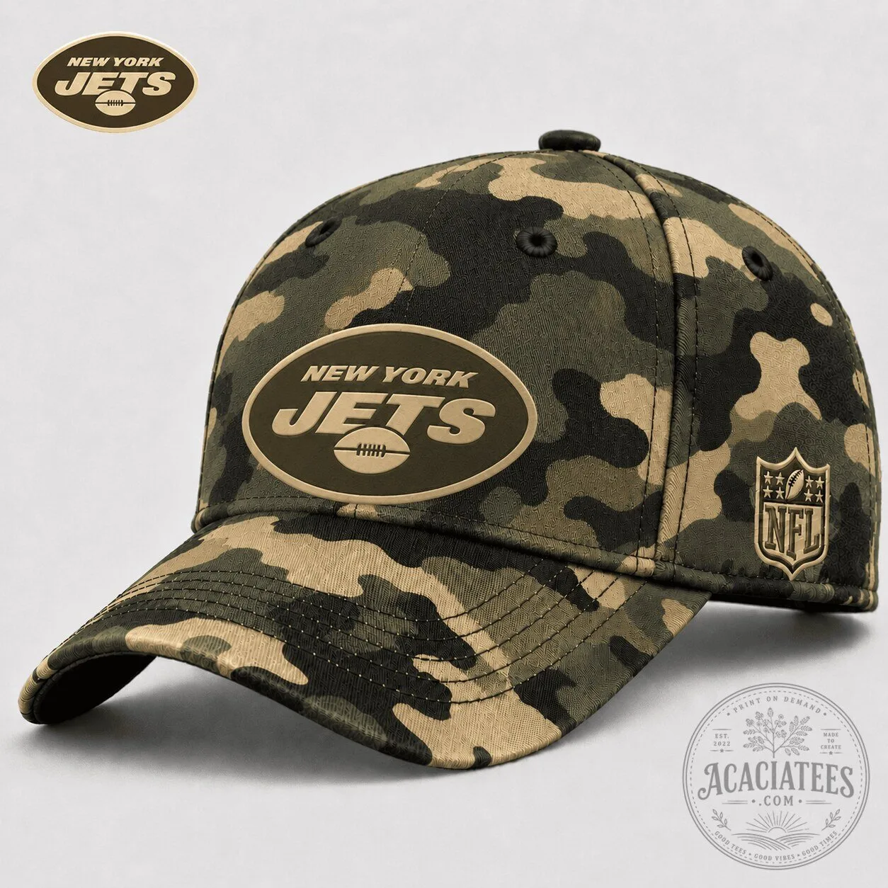 New York Jets NFL Camouflage Military Style Baseball Cap Hat