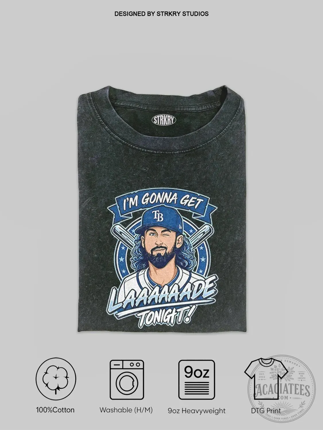 Tampa Bay Rays Baseball Fan Long Haired Man Funny Graphic T-Shirt