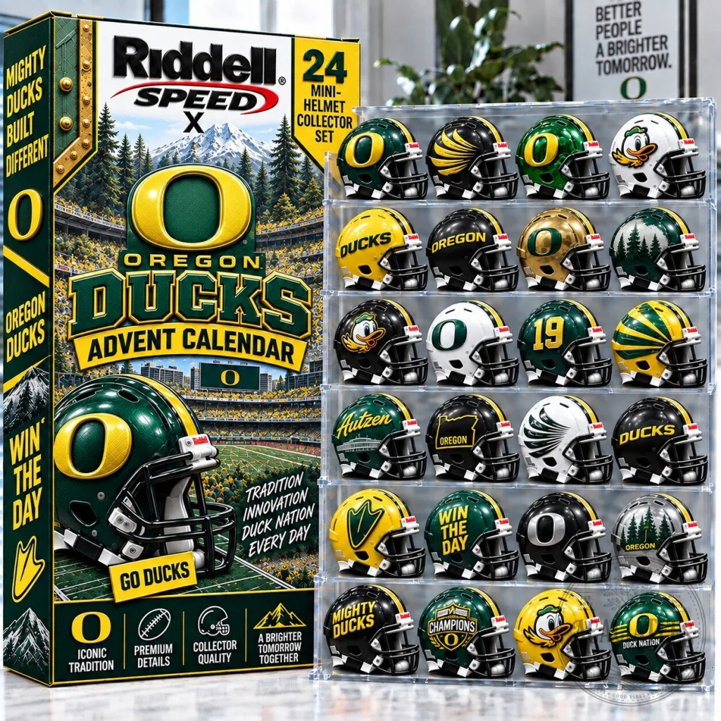 Oregon Ducks Football Mini Helmet Advent Calendar Collector Set Oregon Ducks Football Mini Helmet Advent Calendar Collector Set