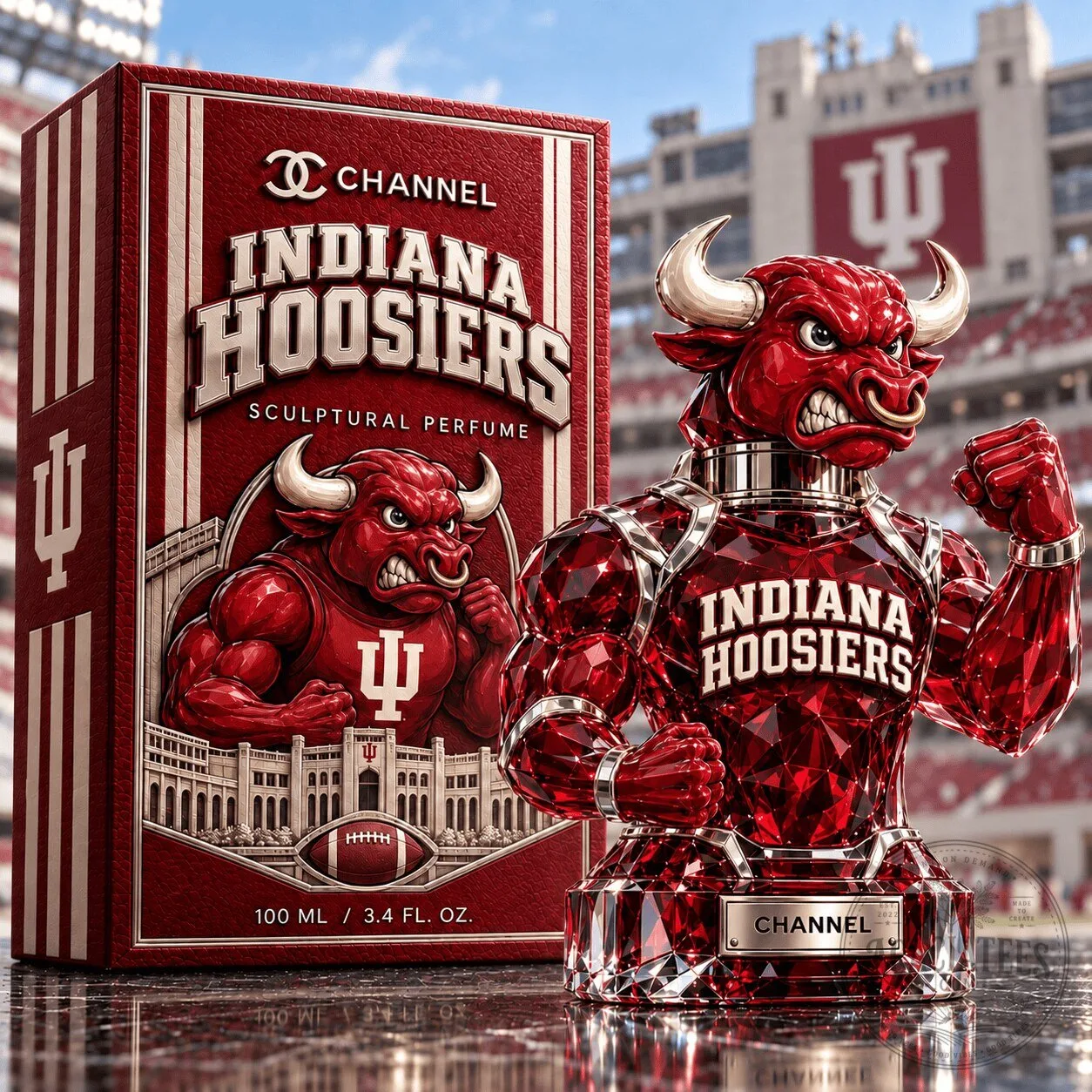 Indiana Hoosiers Red Bull Mascot Sculptural Perfume Bottle 100ml