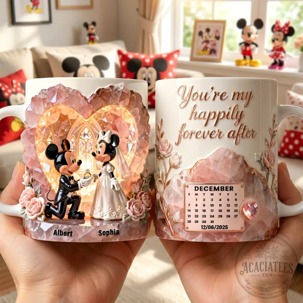 Mickey and Minnie Mouse Wedding Happily Ever After Personalized Coffee Mug 48 Mickey and Minnie Mouse Wedding Happily Ever After Personalized Coffee Mug