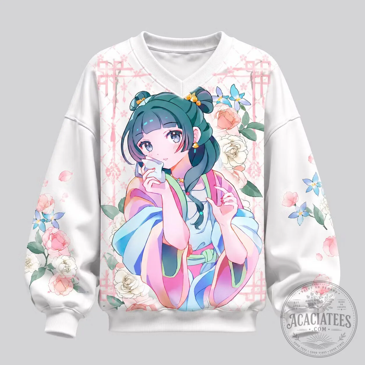 The Apothecary Diaries Maomao Anime Manga Floral Print Sweatshirt