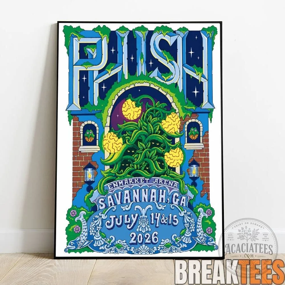 Phish Savannah Georgia Summer Tour 2026 Concert Music Poster Wall Art