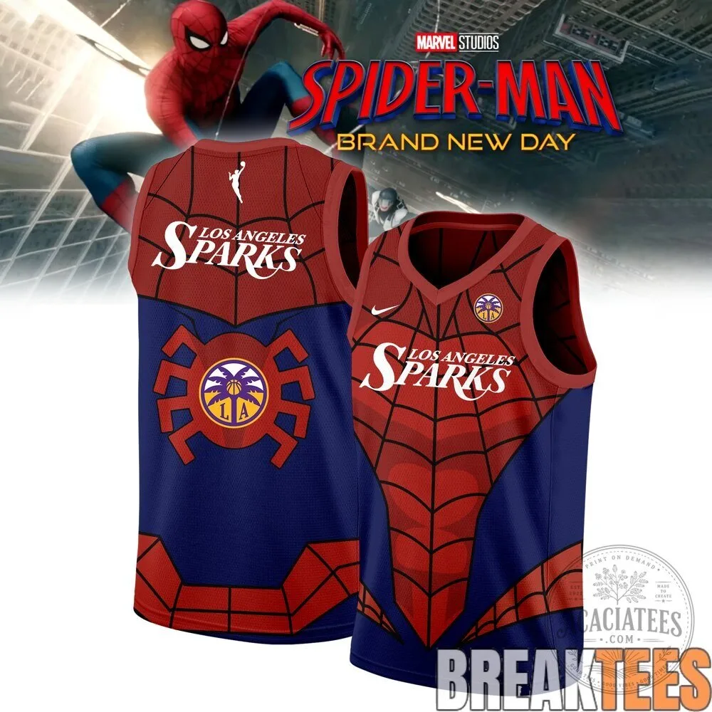 Los Angeles Sparks Spider-Man Basketball Jersey Marvel Comics