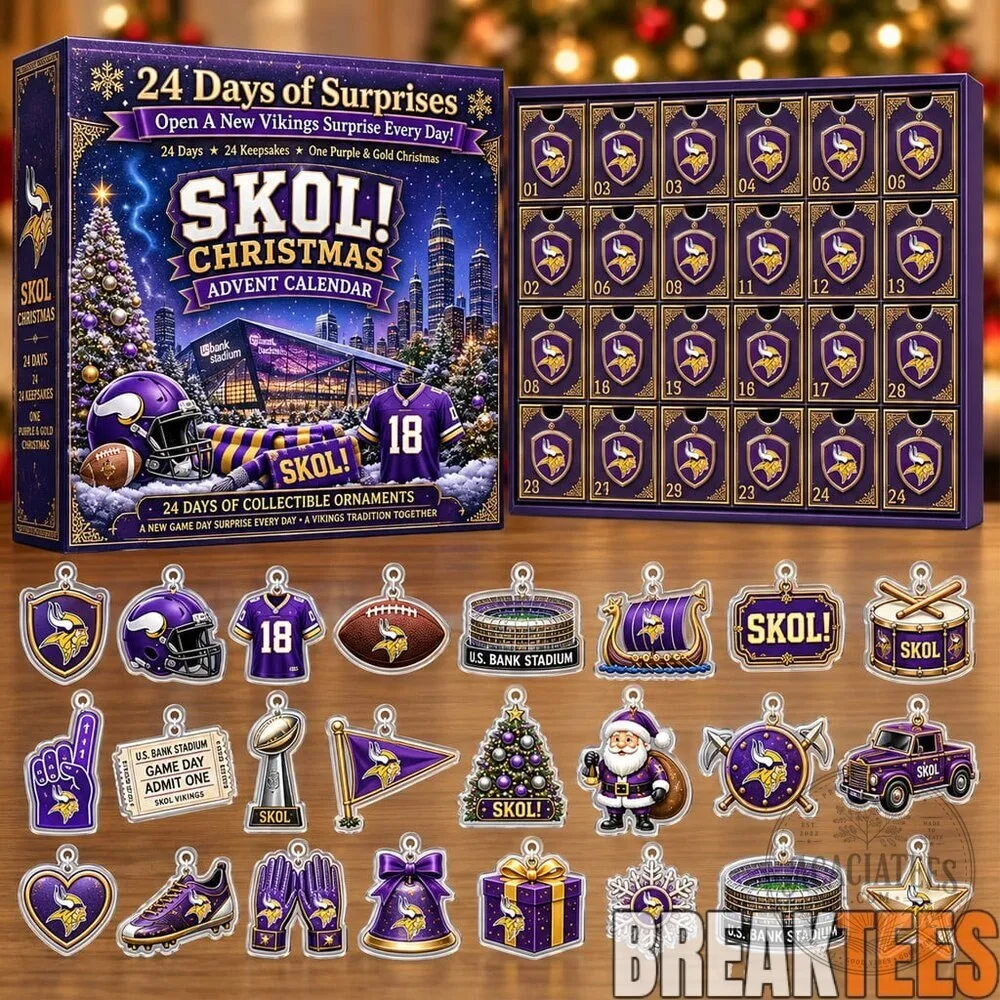 Minnesota Vikings Skol Christmas Advent Calendar with 24 Collectible Charms