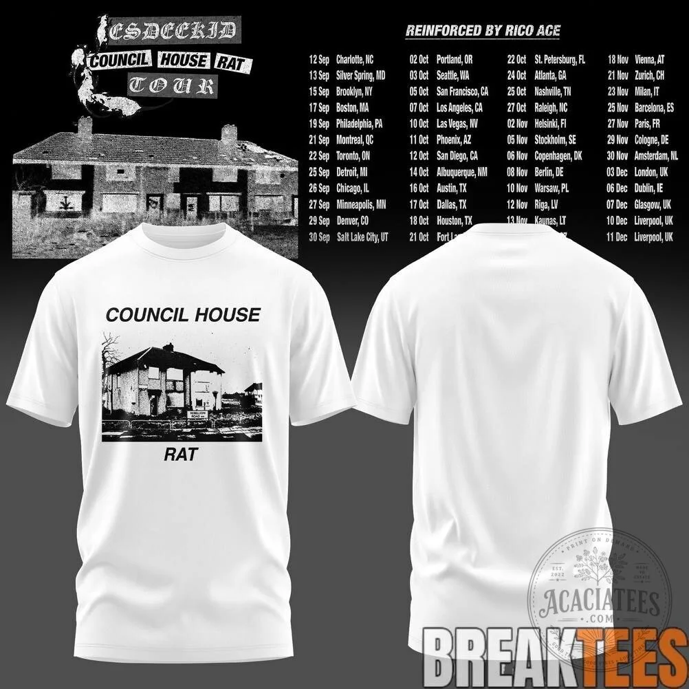 Sleaford Mods Council House Rat Tour Music Band T-Shirt