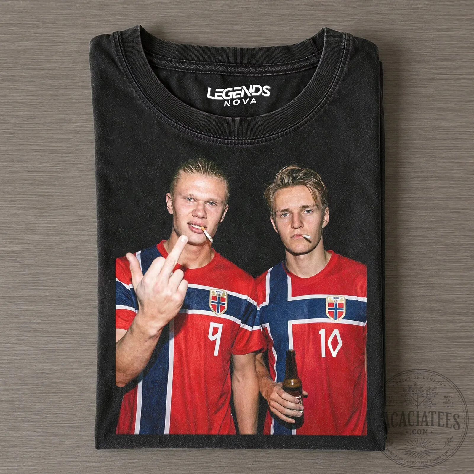 Norway Football Team T-Shirt Featuring Erling Haaland and Martin Odegaard
