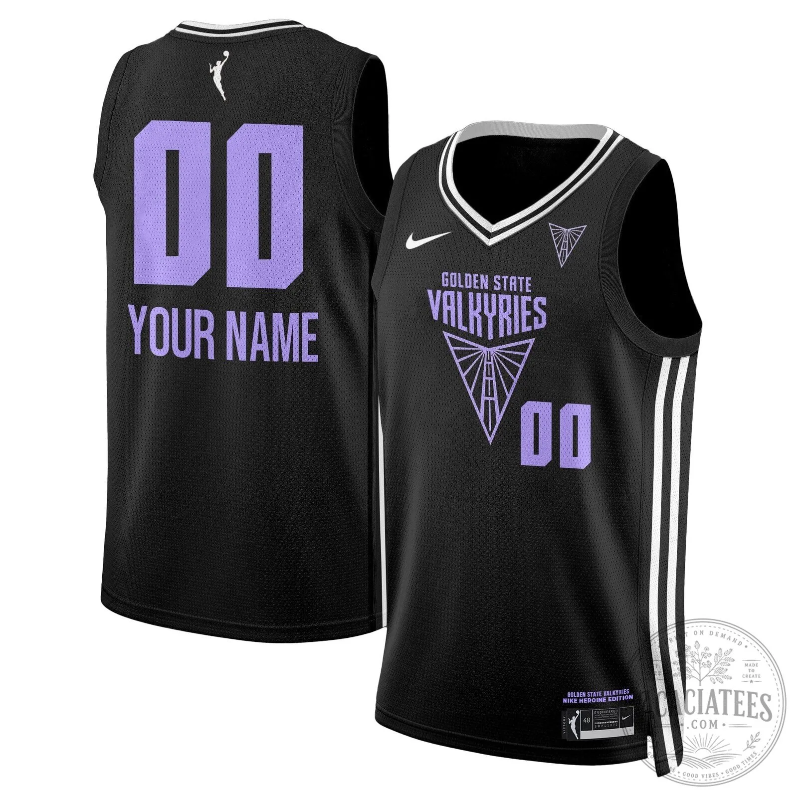 Golden State Valkyries Inaugural Season Black Custom Basketball Jersey