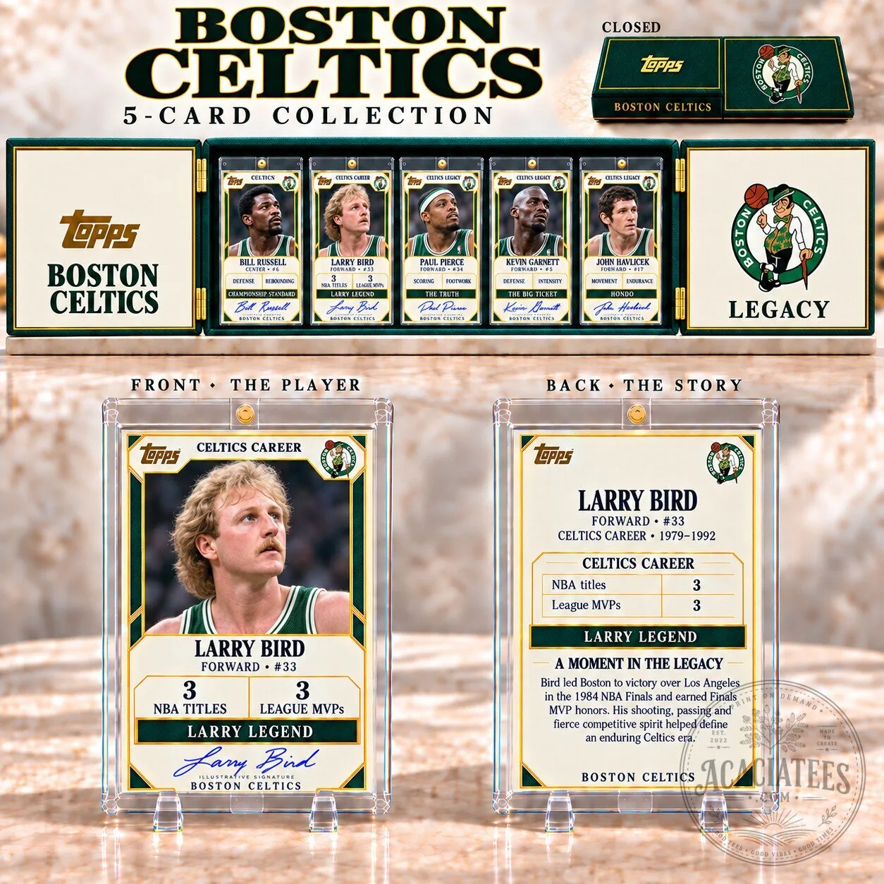 Boston Celtics Larry Bird Topps NBA Basketball Card Collector's Box Set