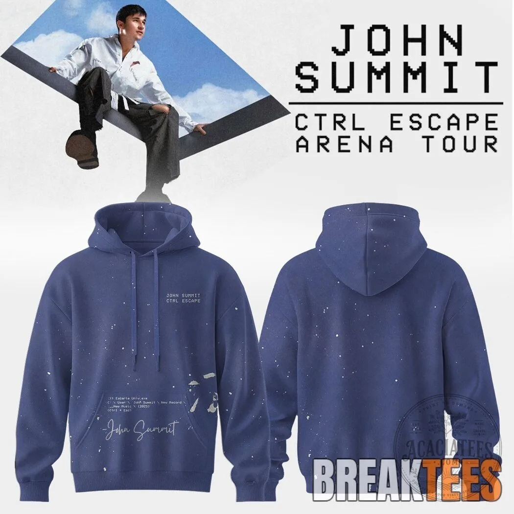 John Summit CTRL ESCAPE Arena Tour Music Album Blue Speckled Hoodie