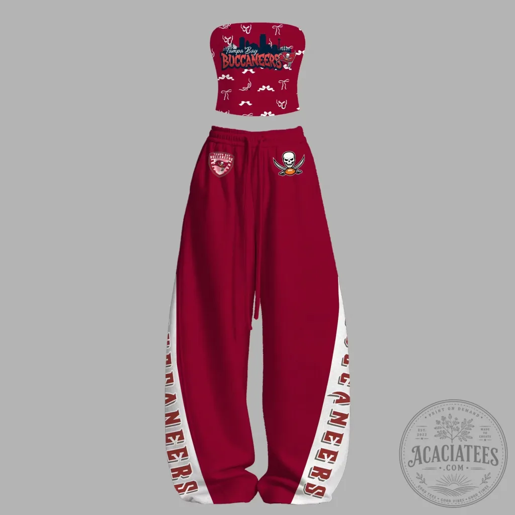 Tampa Bay Buccaneers Women's Strapless Top and Elasticated Trousers Two-Piece Set Tampa Bay Buccaneers Women's Strapless Top and Elasticated Trousers Two-Piece Set