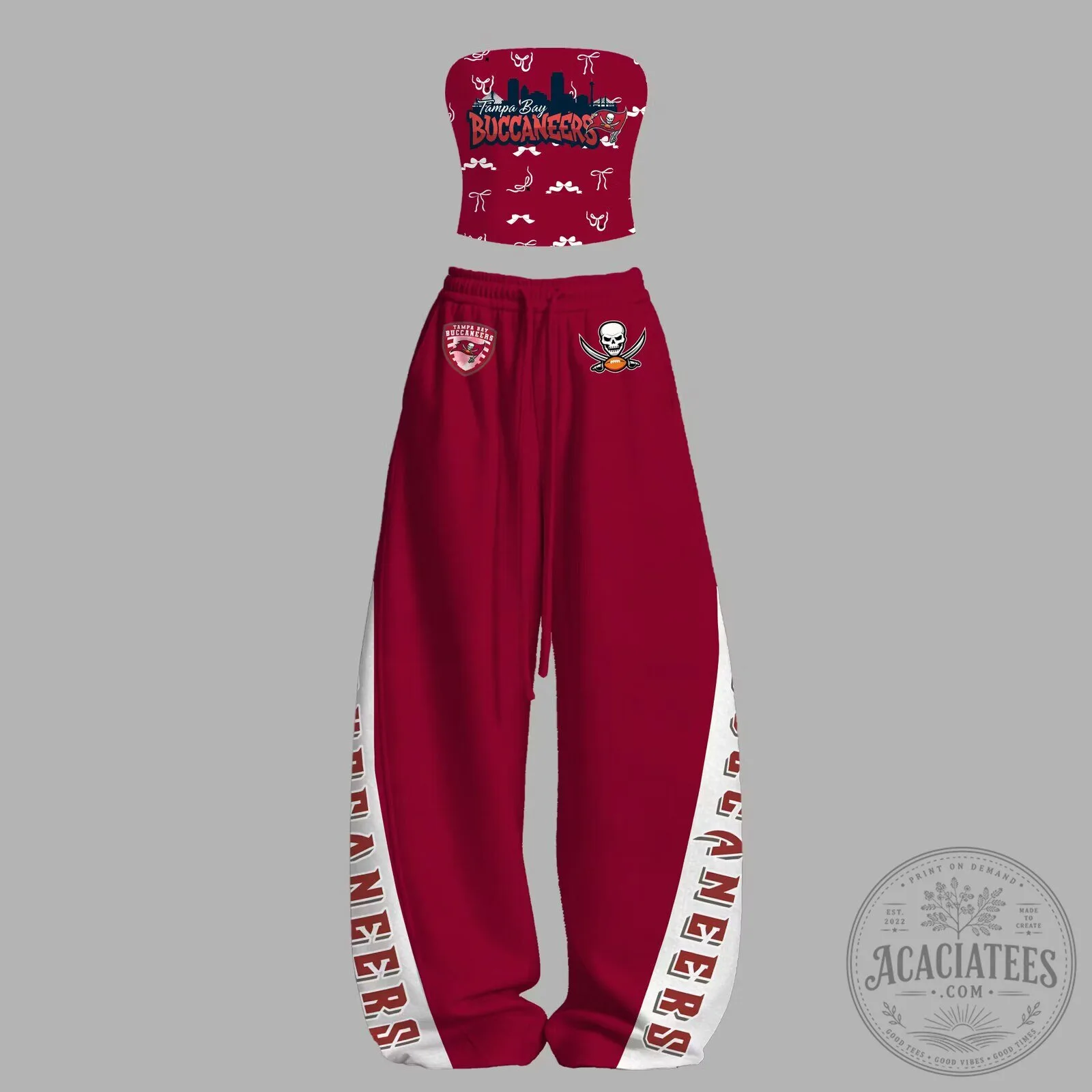 Tampa Bay Buccaneers Women's Strapless Top and Elasticated Trousers Two-Piece Set