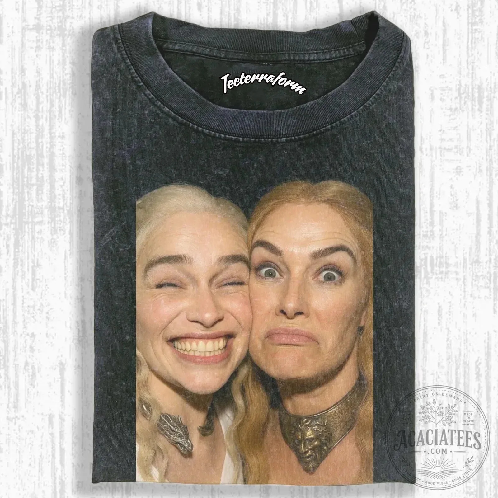 Game of Thrones Daenerys and Cersei Funny Faces T-Shirt