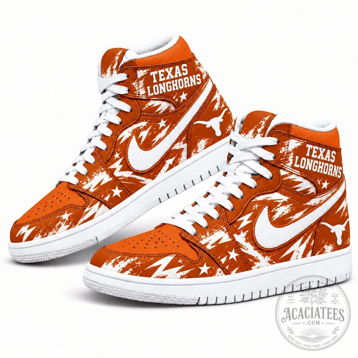 Texas Longhorns Graffiti Style High Top Sneakers