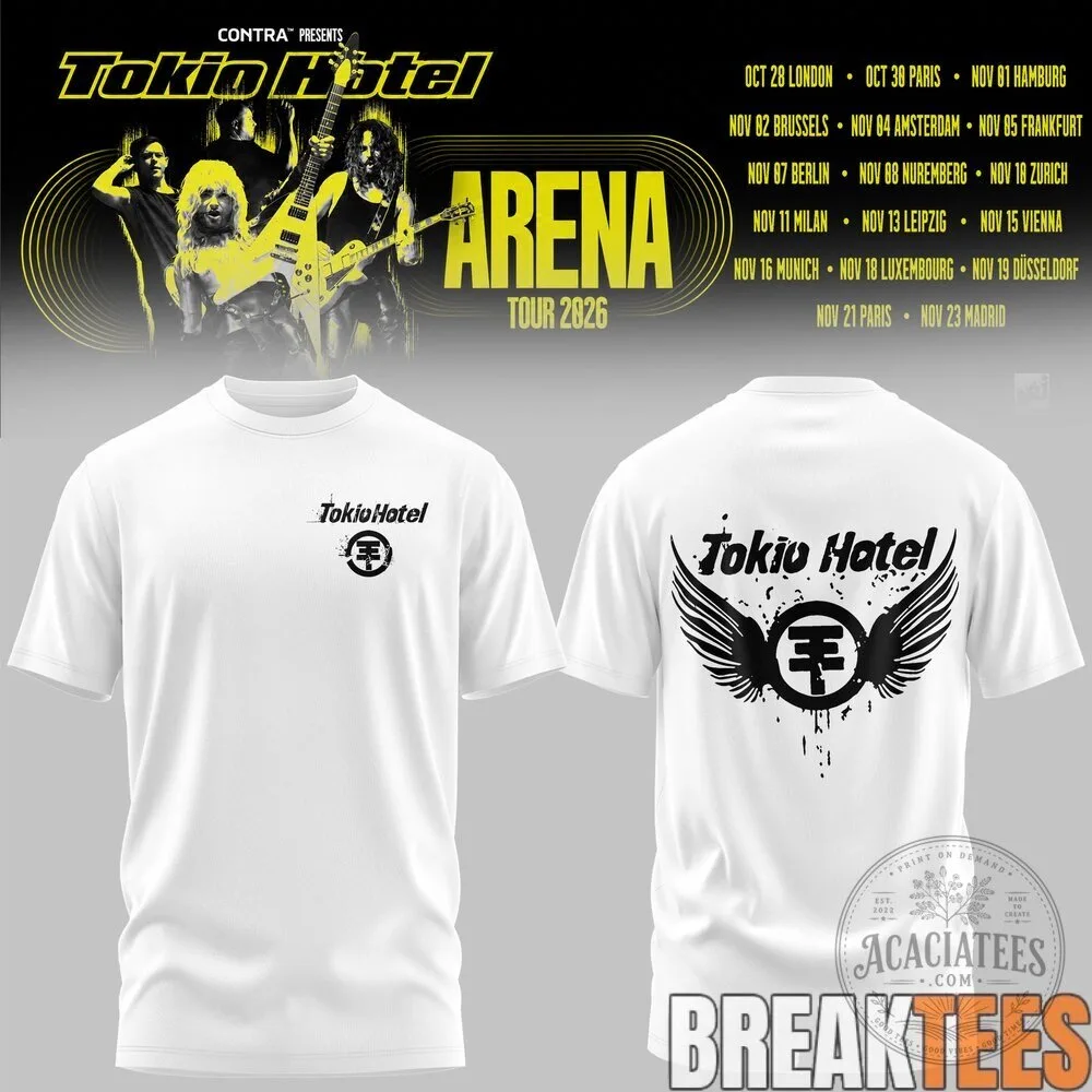 Tokio Hotel Arena Tour 2026 Concert Band Music Fan T-Shirt