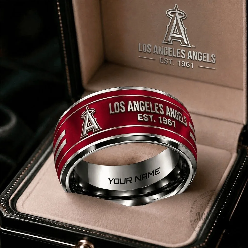 Los Angeles Angels Baseball Team Personalized Engraved Ring