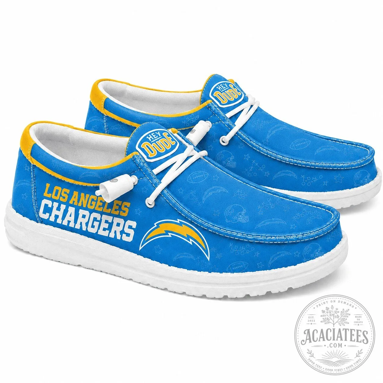 Los Angeles Chargers Football Team Logo Blue Loafer Shoes