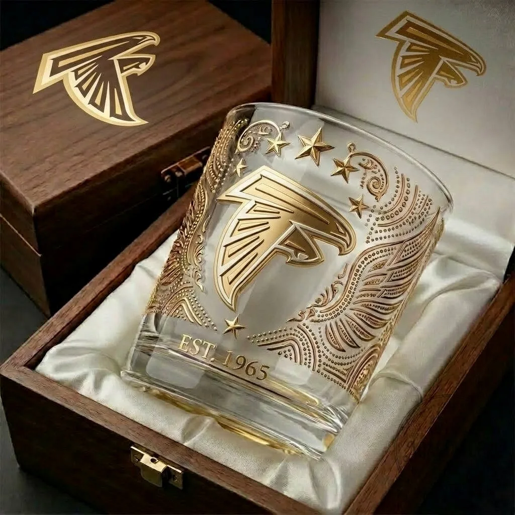 Atlanta Falcons National Football League Gold Edition Whiskey Drinking Glass