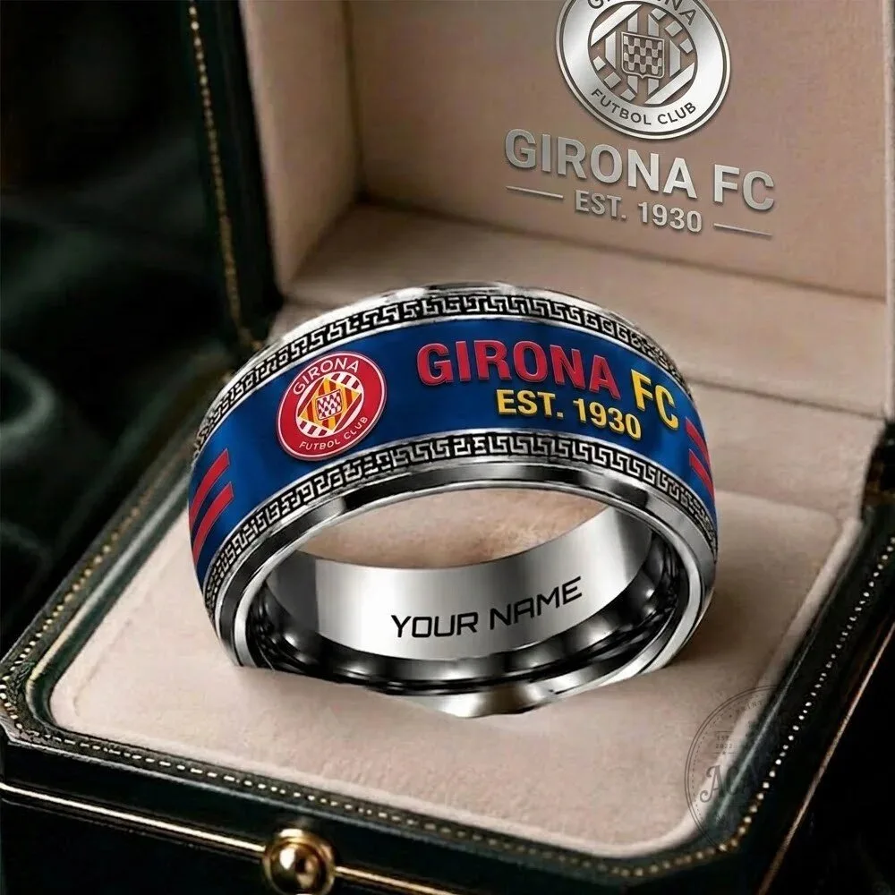 Girona Football Club La Liga Personalized Stainless Steel Ring