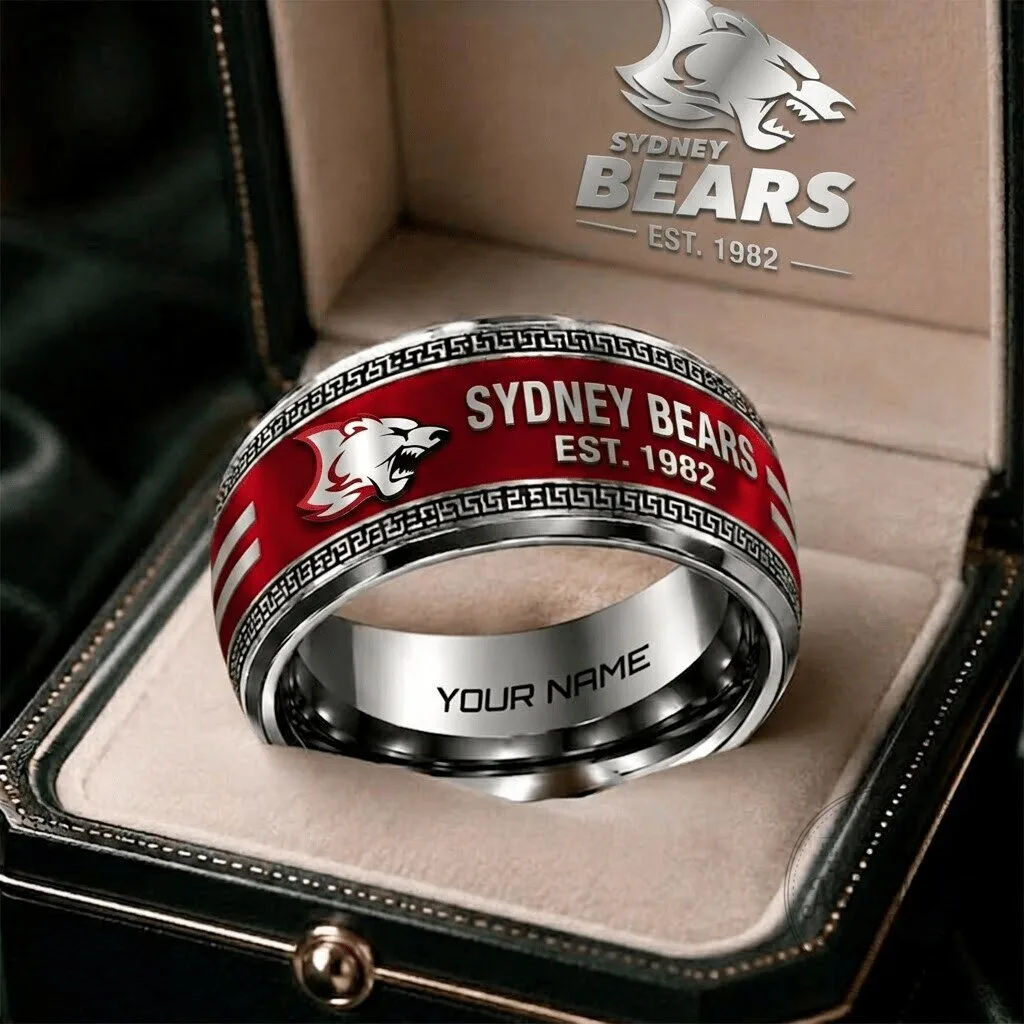 Sydney Bears AIHL Ice Hockey Team Personalized Engraved Ring