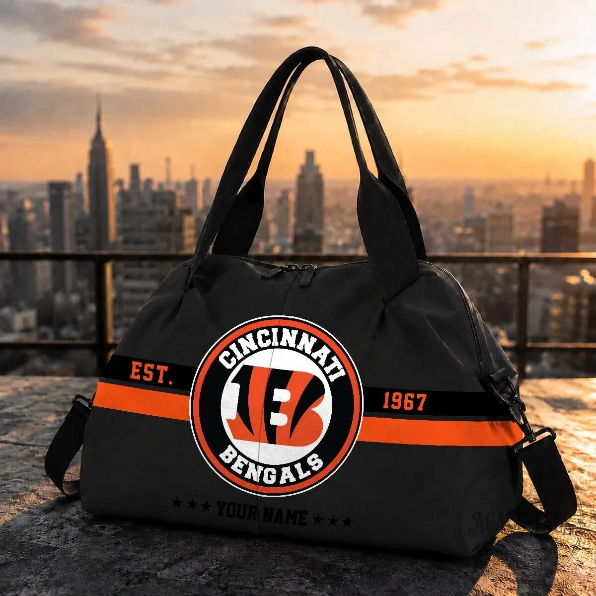 Cincinnati Bengals Established 1967 Football Team Logo Travel Bag