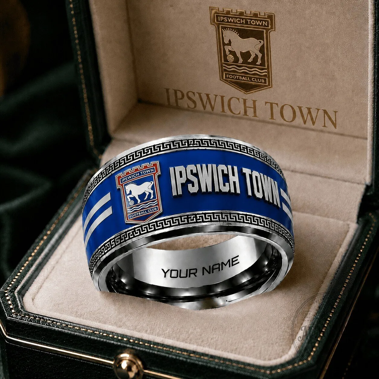 Ipswich Town Football Club Custom Name Engraved Ring