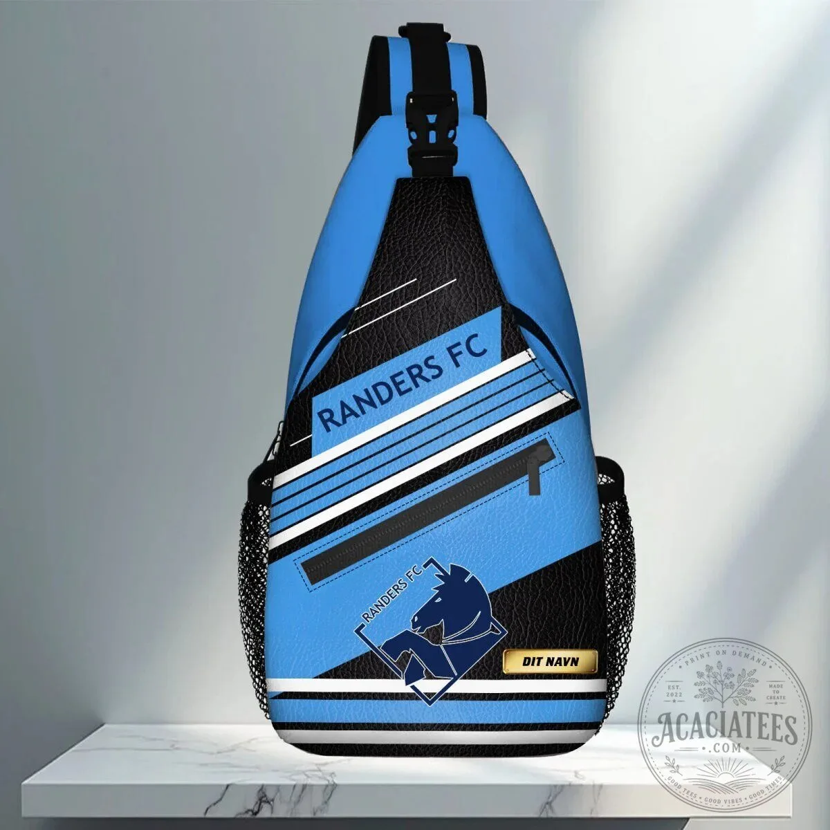 Randers FC Football Club Blue and Black Sling Bag