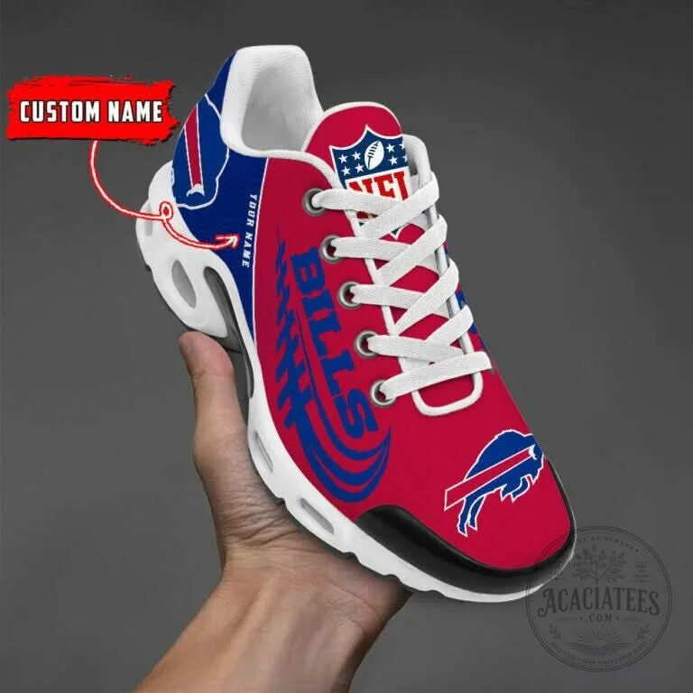 Buffalo Bills Custom Name Red and Blue Sports Fan Shoes