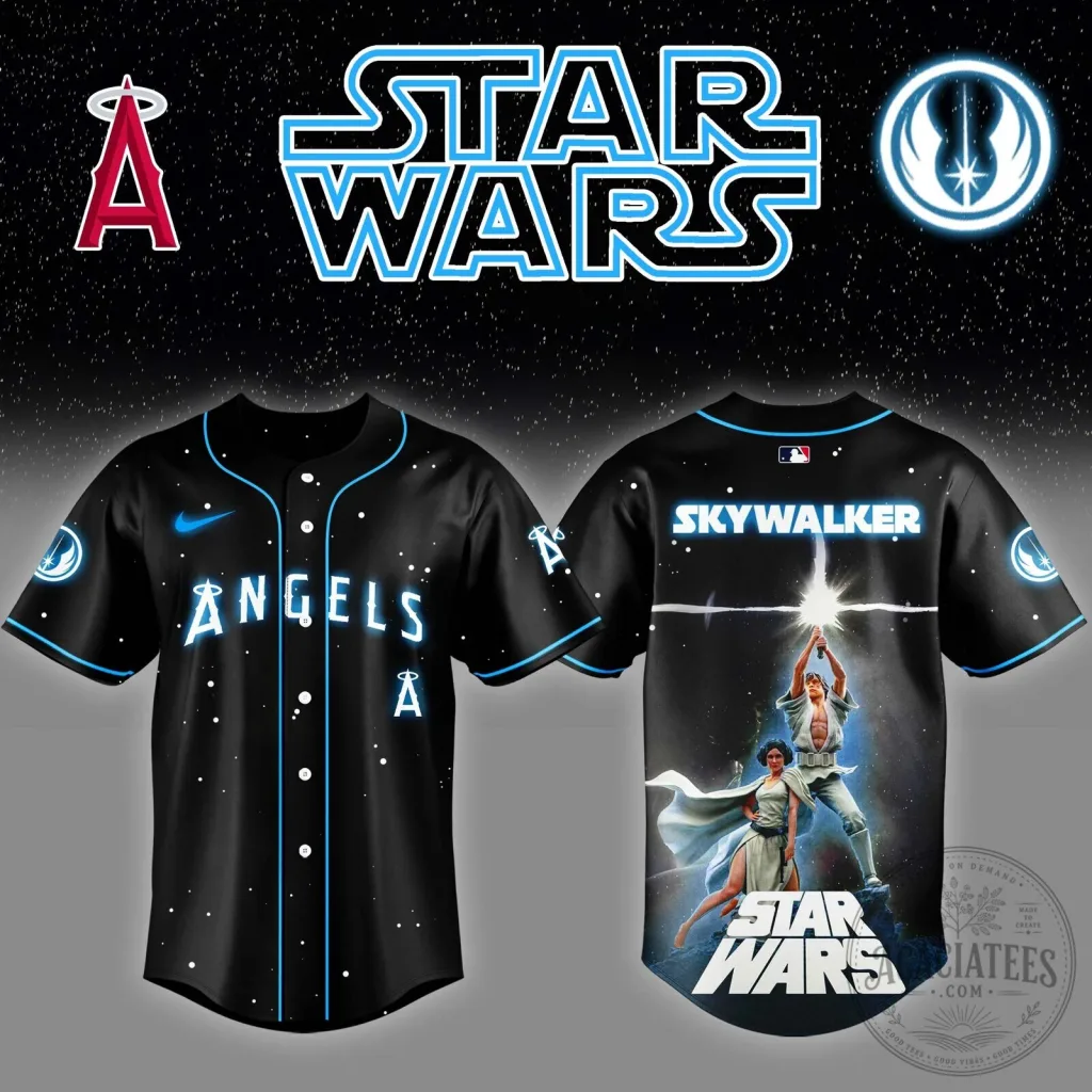 Angels Baseball Jersey featuring Luke Skywalker from Star Wars