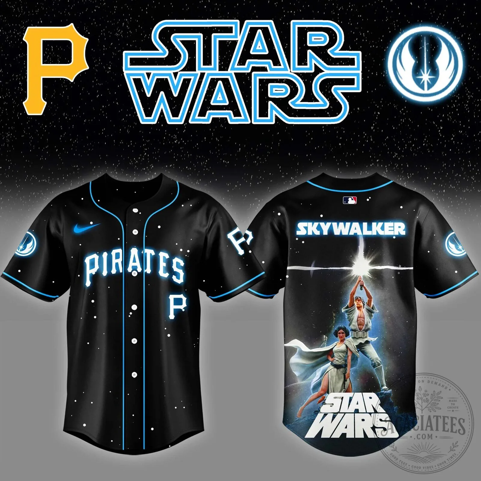 Pittsburgh Pirates Baseball Jersey inspired by Luke Skywalker from Star Wars